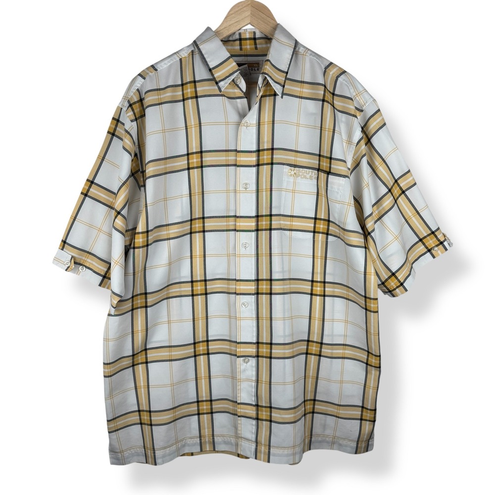 Southpole‎ Plaid Button Down Shirt Mens Size XL Streetwear Skater Logo Retro Y2K